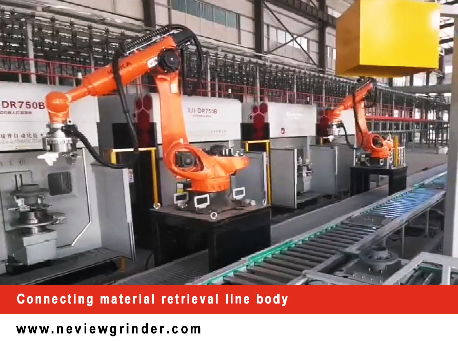 Connecting material retrieval line body